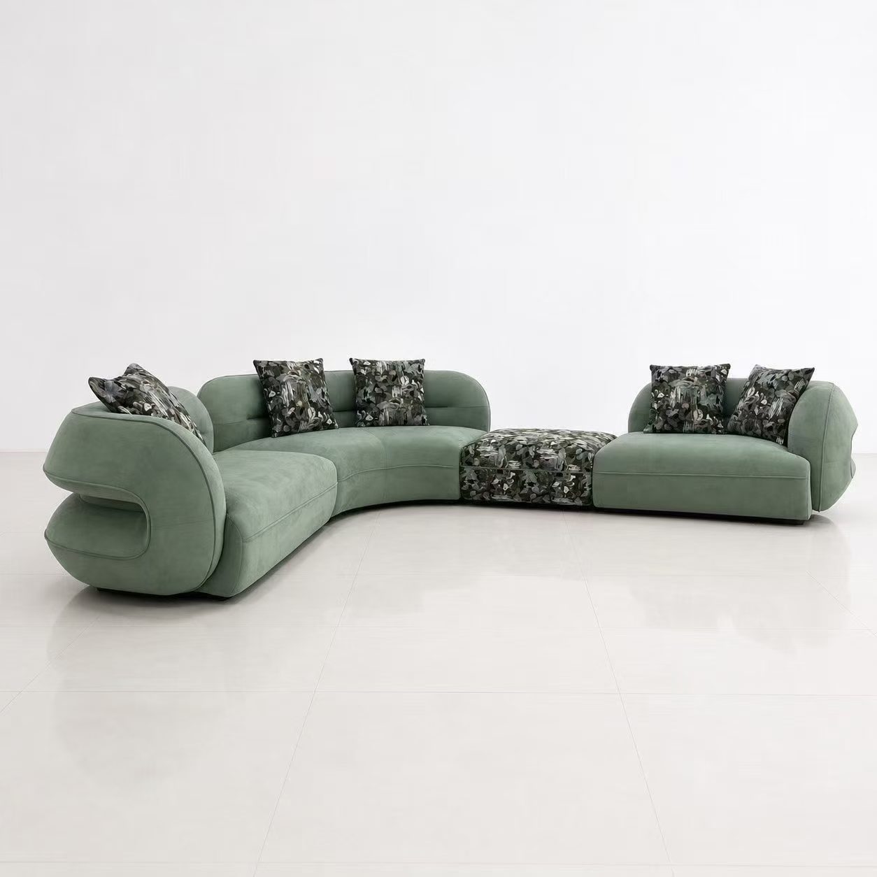Green Curved Sofa