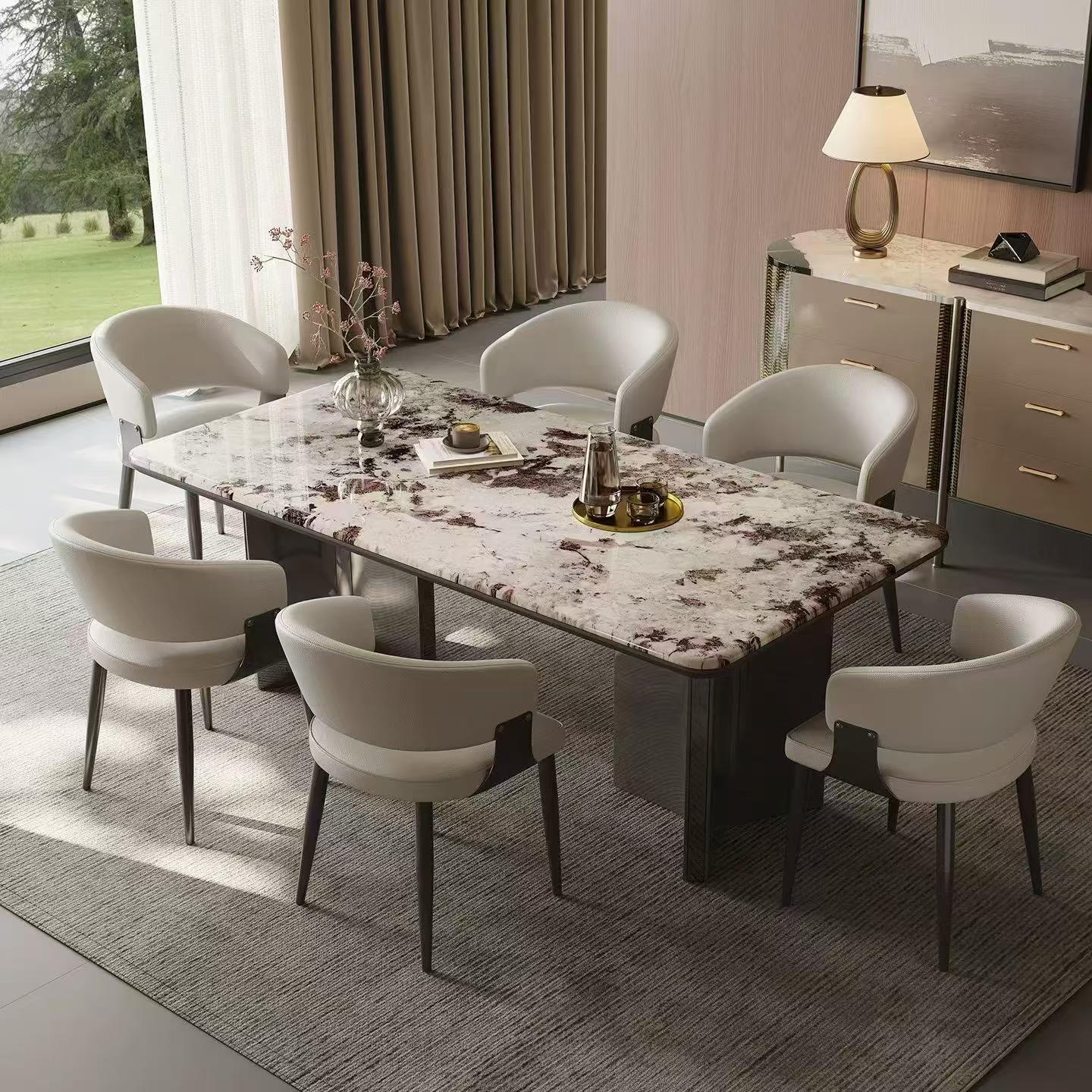 Cream Rounded Dining Table